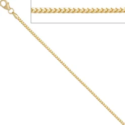 1,2mm Kette Collier Bingokette aus 585 Gold Gelbgold, für Damen, 45cm