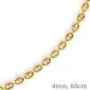 4mm Kette Collier Bohnenkette Schiffsankerkette 585 Gold Gelbgold 60cm Unisex