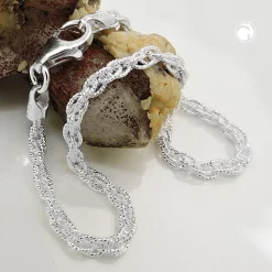 3mm Kette Collier Doppelankerkette Halsschmuck, 925 Silber, 42cm