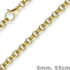 5mm Kette Collier Erbskette aus 750 Gold Gelbgold, 55cm