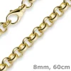 8mm Kette Collier Erbskette aus 585 Gold Gelbgold, 60cm, Unisex