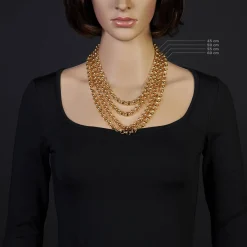 8mm Kette Collier Erbskette aus 585 Gold Gelbgold, 60cm, Unisex