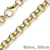 8mm Kette Collier Erbskette aus 585 Gold Gelbgold, 50cm, Unisex
