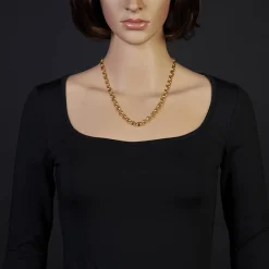 8mm Kette Collier Erbskette aus 585 Gold Gelbgold, 50cm, Unisex