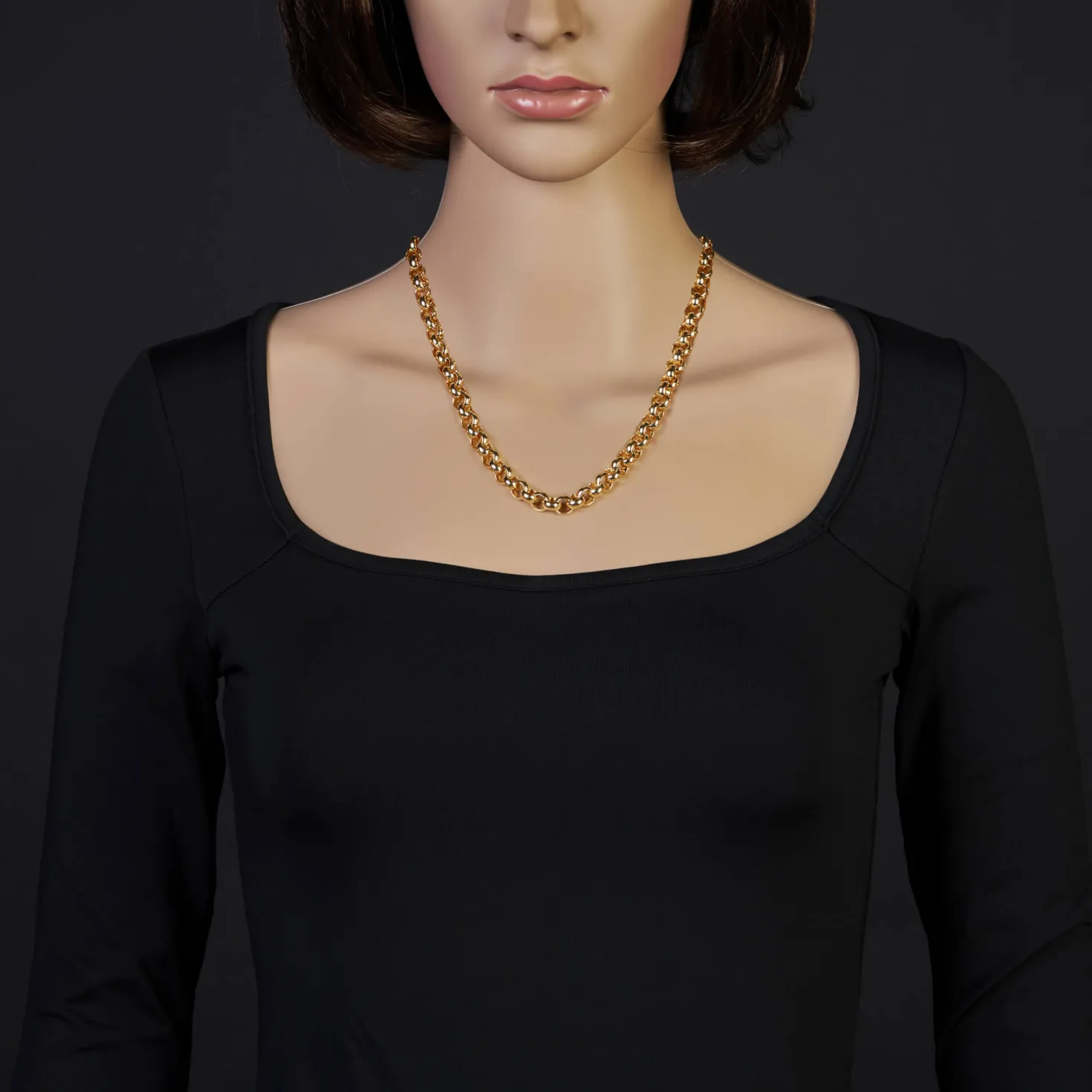 8mm Kette Collier Erbskette aus 750 Gold Gelbgold, 50cm, Unisex