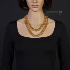 7mm Kette Collier Erbskette aus 585 Gold Gelbgold, 60cm, Unisex