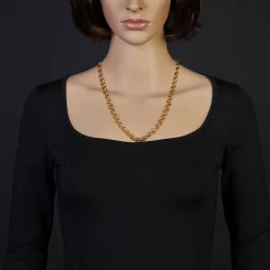 8mm Kette Collier Erbskette aus 750 Gold Gelbgold, 55cm, Unisex