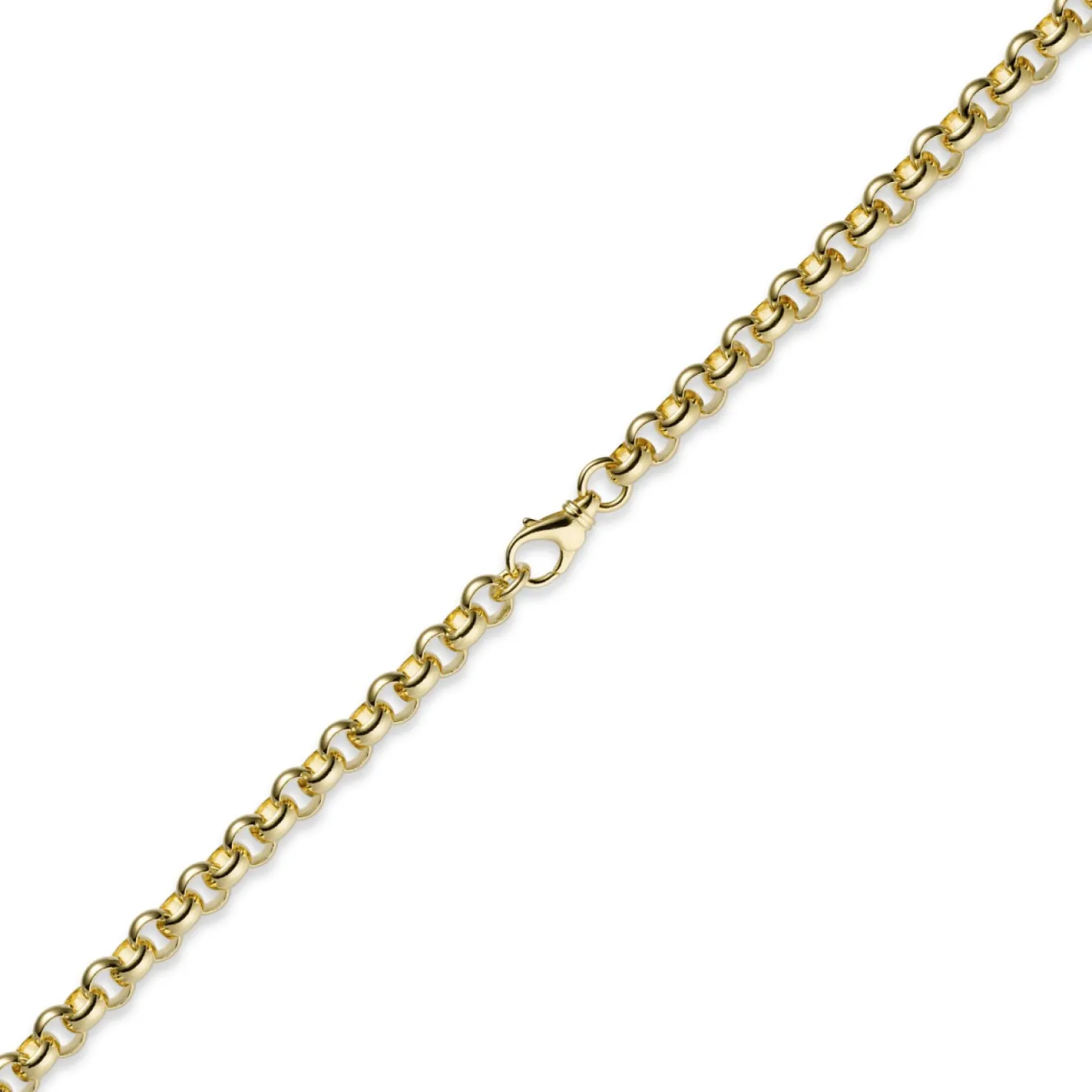 8mm Kette Collier Erbskette aus 585 Gold Gelbgold, 55cm, Unisex