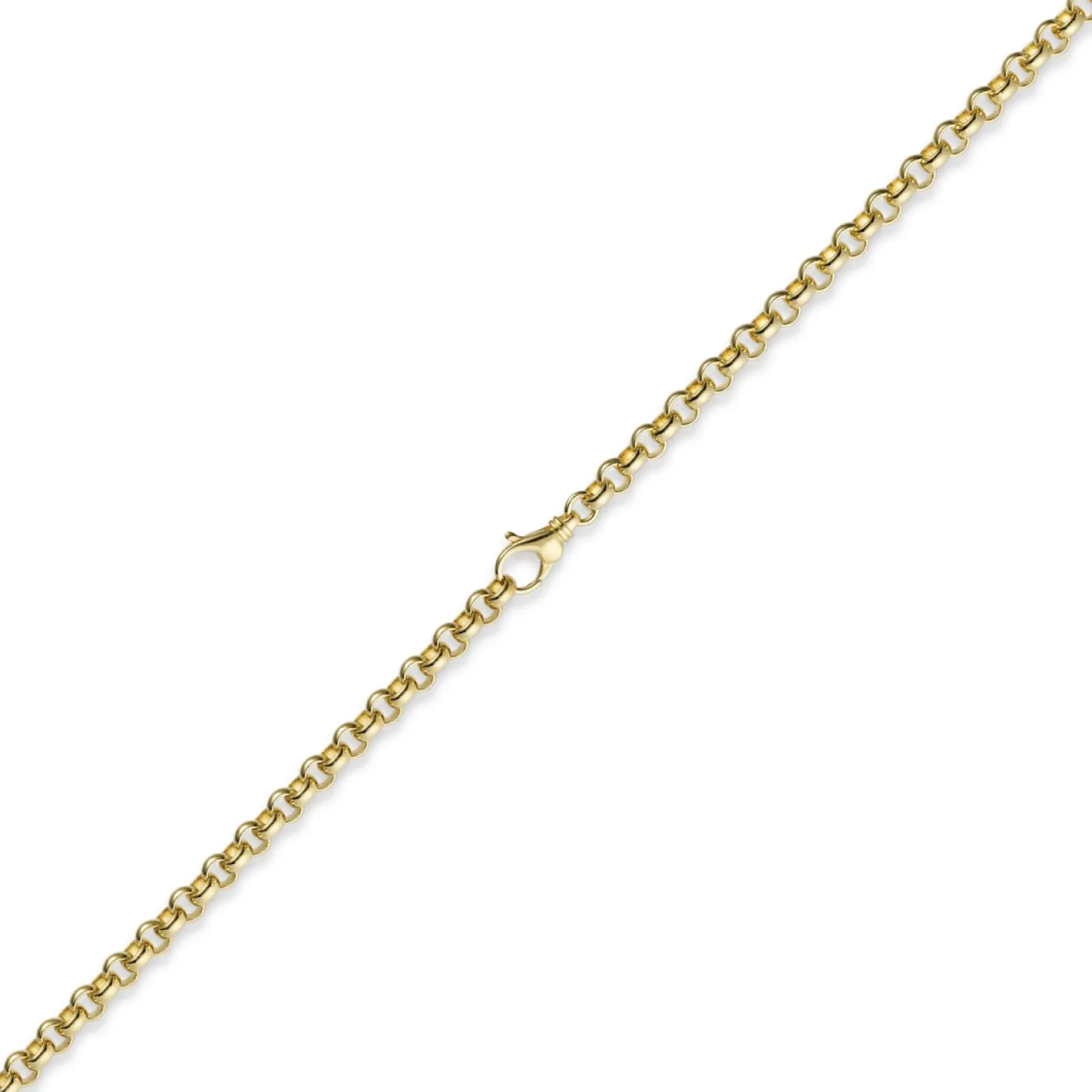 3,5mm Kette Collier Erbskette aus 750 Gold Gelbgold, 60cm, Unisex