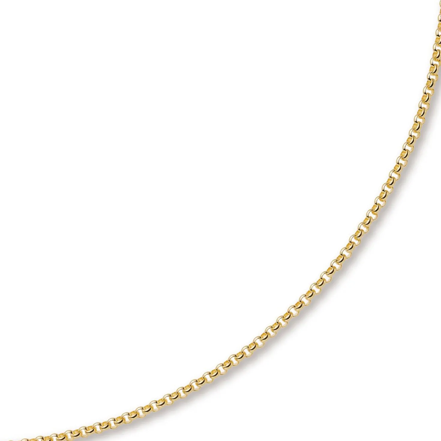 3,5mm Kette Collier Erbskette aus 750 Gold Gelbgold, 55cm, Unisex