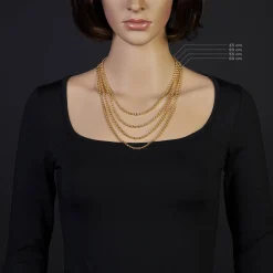 3,5mm Kette Collier Erbskette aus 585 Gold Gelbgold, 60cm, Unisex