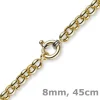 8mm Kette Collier Erbskette Halskette, 585 Gold Gelbgold, 45cm, Unisex