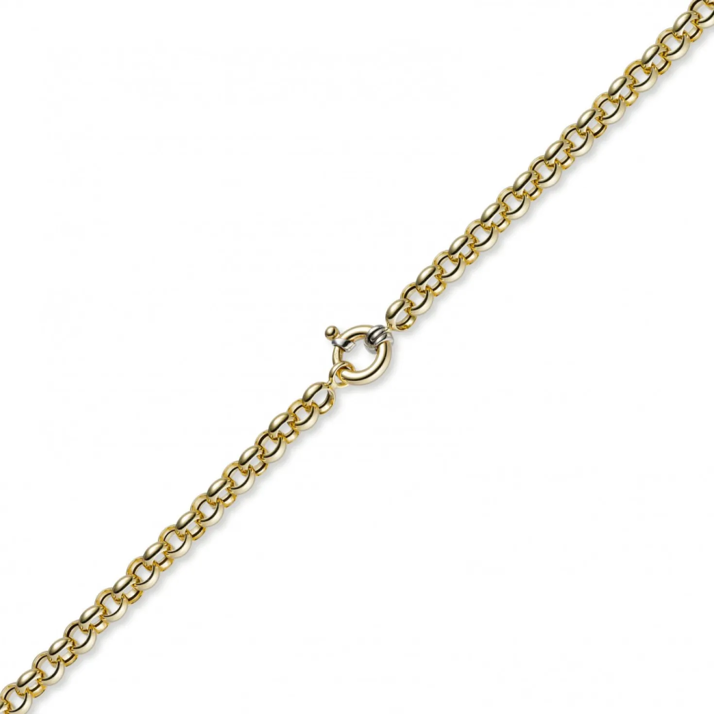 8mm Kette Collier Erbskette Halskette, 585 Gold Gelbgold, 45cm, Unisex