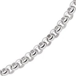 11mm Kette Collier Erbskette Halskette, 585 Gold Weißgold, 50cm Unisex