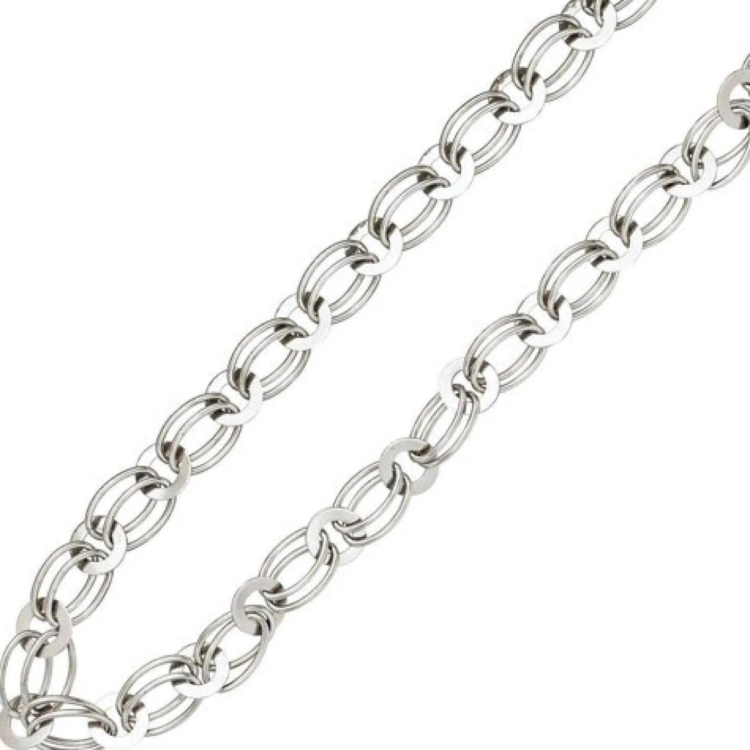 8,7mm Kette Collier Halskette aus echtem 925 Silber rhodiniert 45cm