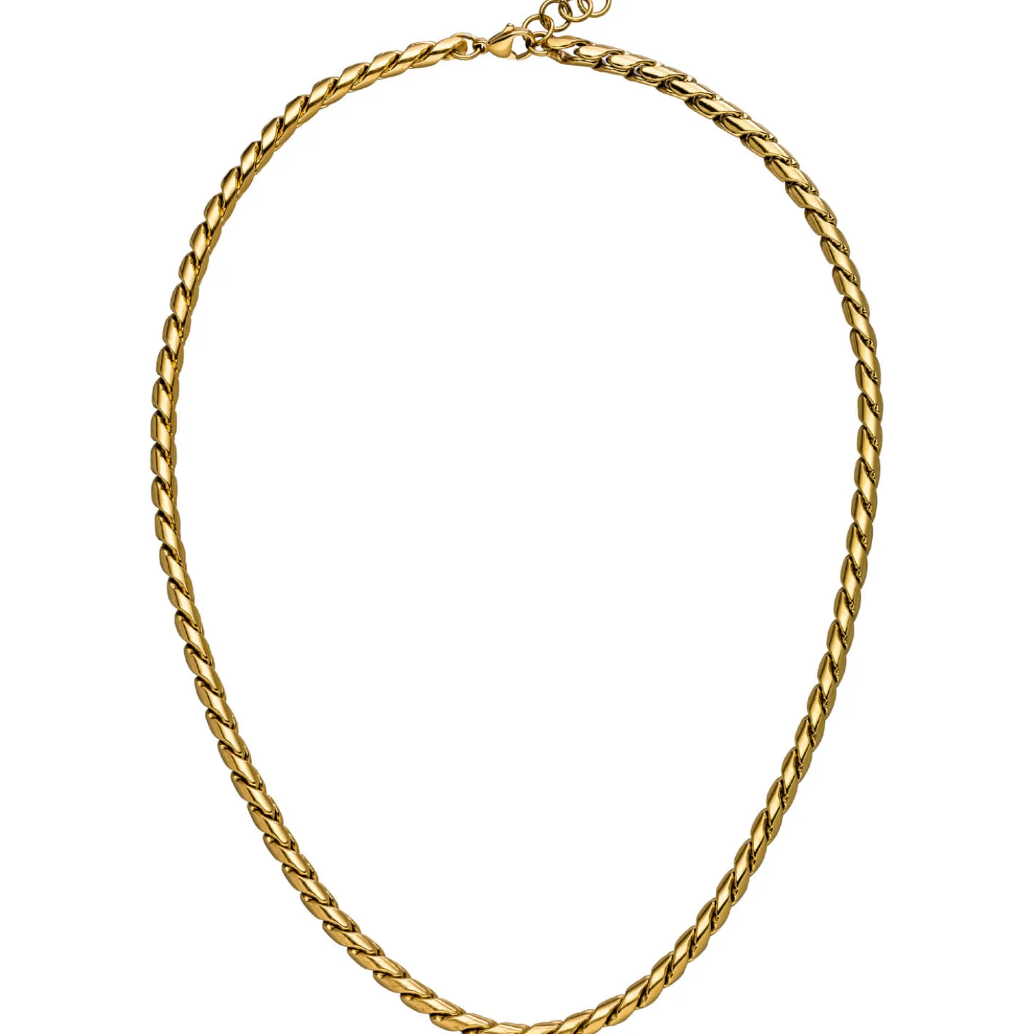 4,5mm Kette Collier Halskette aus Edelstahl goldfarben beschichtet 45-47cm