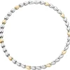 8,4mm Kette Collier Halskette aus Edelstahl teilmattiert Gold-Silber-Farbe 45cm