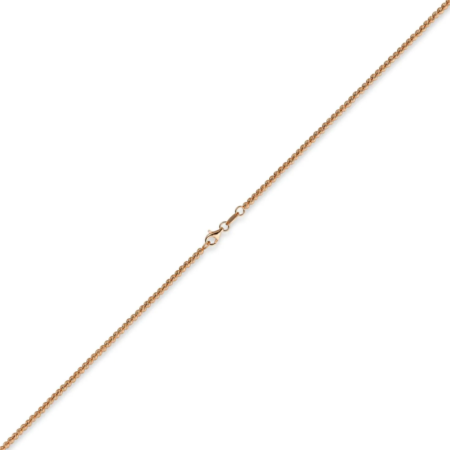 2,2mm Kette Collier Halskette Kugelkette, 585 Gold Rosegold, 45cm