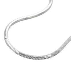 1,3mm Kette Collier Halskette, Schlange 5kant, 925 Silber, Damen, 38cm