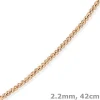 2,2mm Kette Collier Kügelchenkette Kugelkette, 750 Gold Rotgold, 42cm