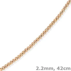2,2mm Kette Collier Kügelchenkette Kugelkette, 750 Gold Rotgold, 42cm