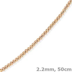 2,2mm Kette Collier Kügelchenkette Kugelkette, 750 Gold Rotgold, 50cm