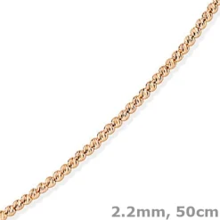 2,2mm Kette Collier Kügelchenkette Kugelkette, 585 Gold Rotgold, 50cm