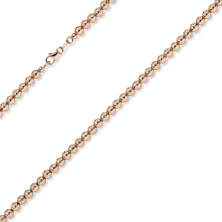 4mm Kette Collier Kugelkette diamantiert aus 585 Gold Rotgold 50cm