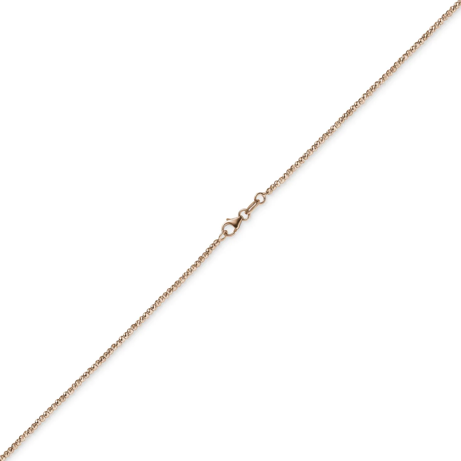 1,8mm Kette Collier Kugelkette diamantiert aus 585 Gold Rotgold 42cm