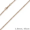 1,8mm Kette Collier Kugelkette diamantiert aus 750 Gold Rotgold 45cm