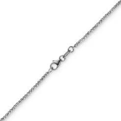 1,8mm Kette Collier Kugelkette diamantiert aus 585 Gold Weißgold 45cm