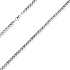 4mm Kette Collier Kugelkette diamantiert aus 585 Gold Weißgold 50cm