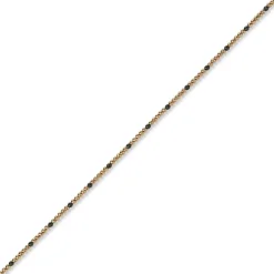 1,8mm Kette Collier Kugelkette 585 Gold Rotgold teil-schwarz-rhodiniert 50cm