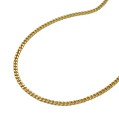 1mm Kette Collier Panzerkette aus 375 Gold Gelbgold 45cm Flachpanzerkette