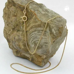 1mm Kette Collier Panzerkette aus 375 Gold Gelbgold 45cm Flachpanzerkette