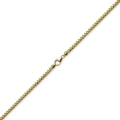5mm Kette Collier Panzerkette oval diamantiert massiv, 585 Gold Gelbgold, 60cm