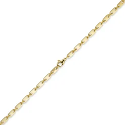 5mm Kette Collier Plattenkette aus 585 Gold Gelbgold, 55cm, Herren