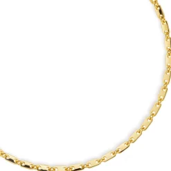 5mm Kette Collier Plattenkette aus 750 Gold Gelbgold, 55cm, Unisex