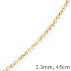 2,3mm Kette Collier Rundankerkette aus 585 Gold Gelbgold 45cm