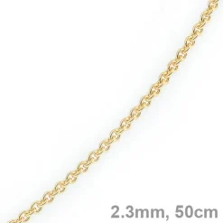 2,3mm Kette Collier Rundankerkette aus 585 Gold Gelbgold, 50cm Unisex