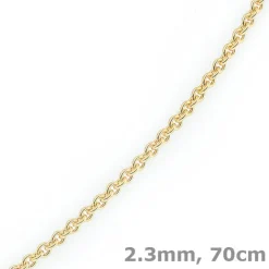 2,3mm Kette Collier Rundankerkette aus 585 Gold Gelbgold, 70cm Unisex