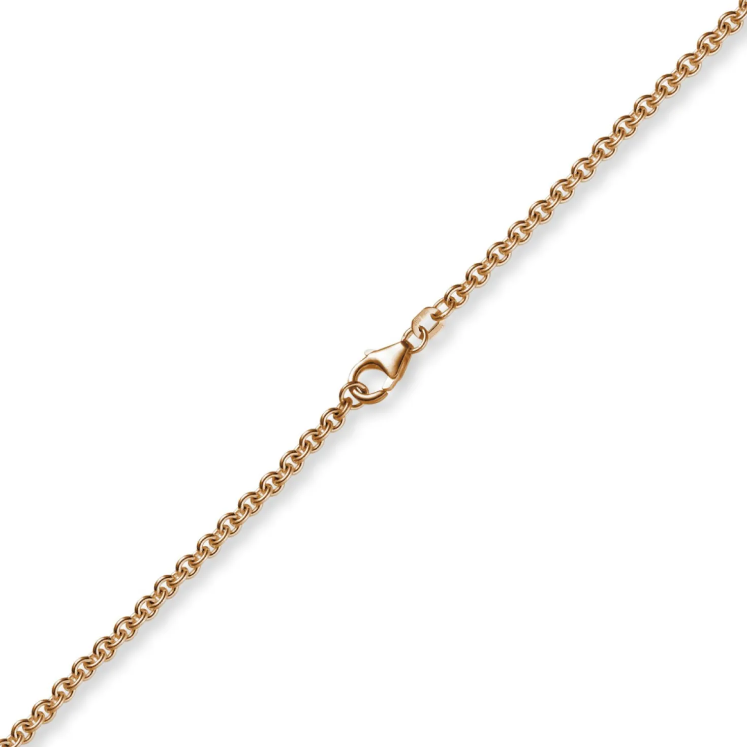 2,7mm Kette Collier Rundankerkette aus 585 Gold Rotgold, 45cm
