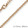 2,7mm Kette Collier Rundankerkette aus 585 Gold Rotgold, 80cm Unisex