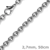 2,7mm Kette Collier Rundankerkette aus 585 Gold Weißgold, 50cm