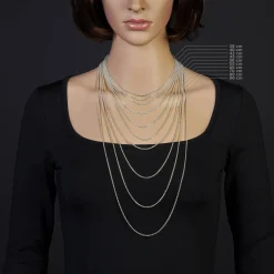 2,3mm Kette Collier Rundankerkette aus 585 Gold Weißgold, 42cm Unisex
