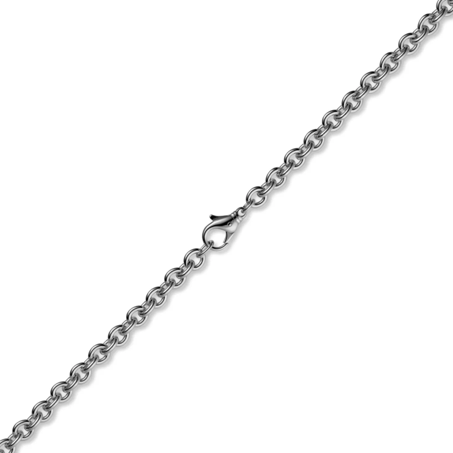 2,7mm Kette Collier Rundankerkette aus 585 Gold Weißgold, 90cm Unisex