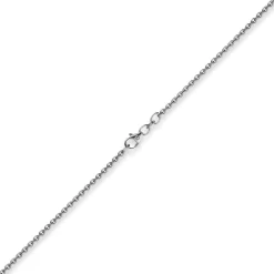 2,3mm Kette Collier Rundankerkette aus 750 Gold Weißgold massiv, 38cm