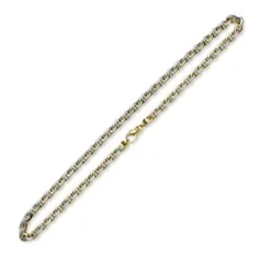 5,5mm Kette Collier Rundankerkette 585 Gold Gelbgold & Weißgold 60cm