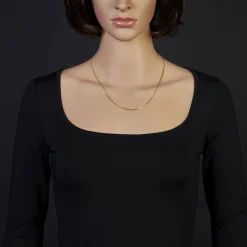 1,9mm Kette Collier Schlangenkette aus 585 Gold Gelbgold, 50cm, Damen