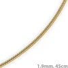 1,9mm Kette Collier Schlangenkette aus 585 Gold Gelbgold, 45cm, Damen